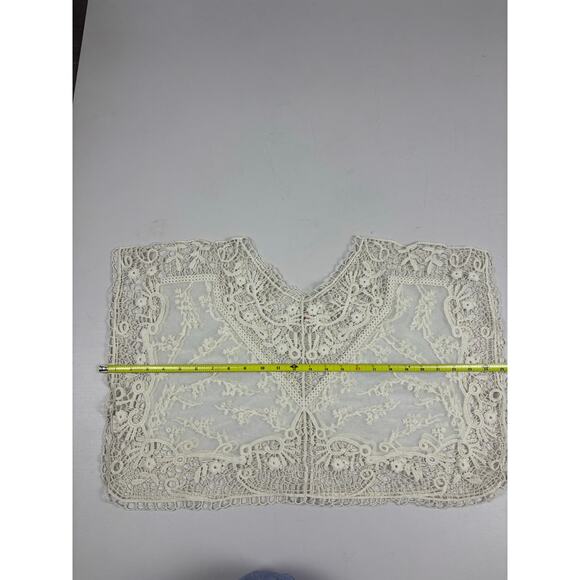 Cottagecore Sundance Lace Overlay Sheer Crochet Top Small - Picture 5 of 6